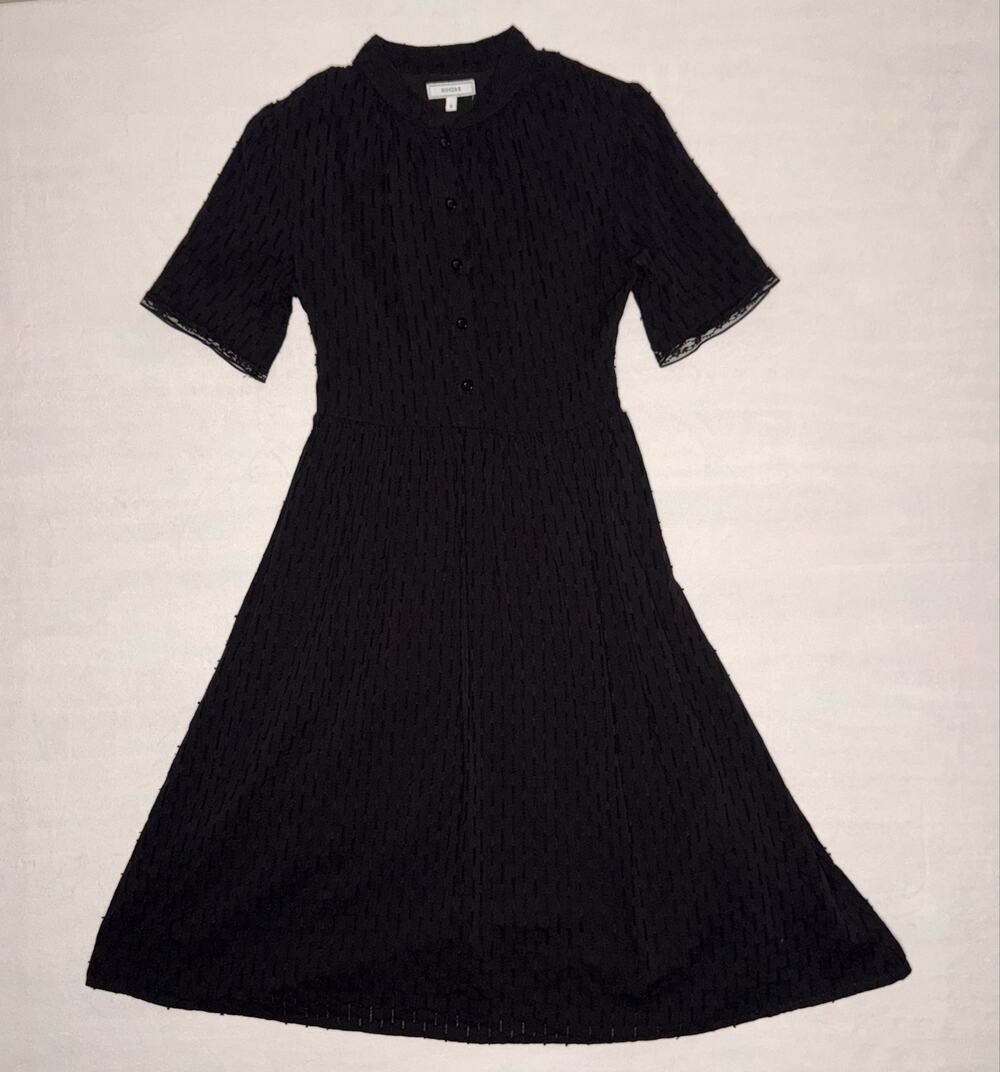Modest Black S Textured Dress